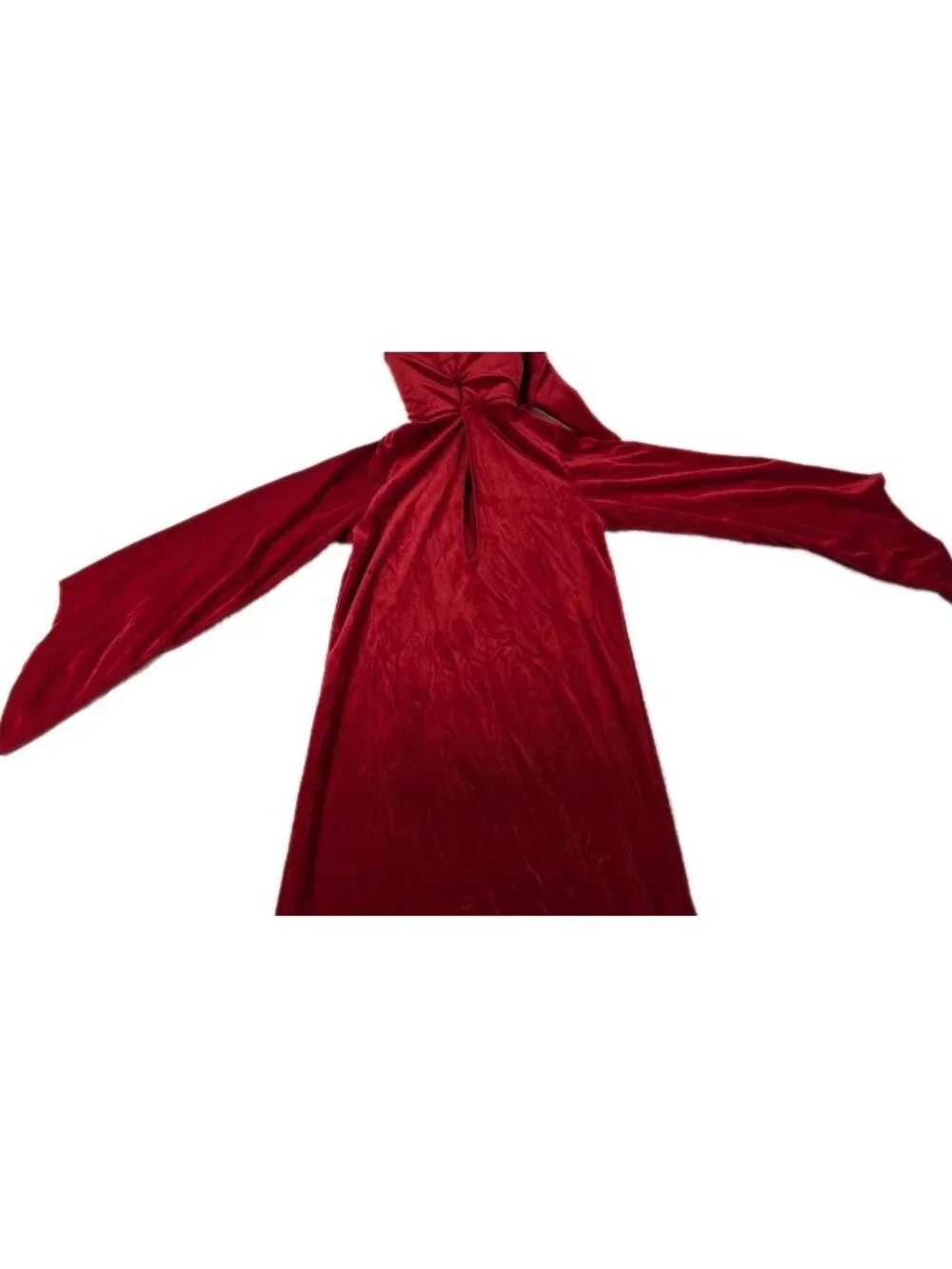 Disguise Halloween Costume Size 7-10 wizard Hooded covered Velvet Red - Picture 9 of 11